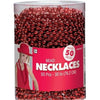 Amscan Metallic Oval Bead Party Necklaces, 50 Ct, 30'', Red