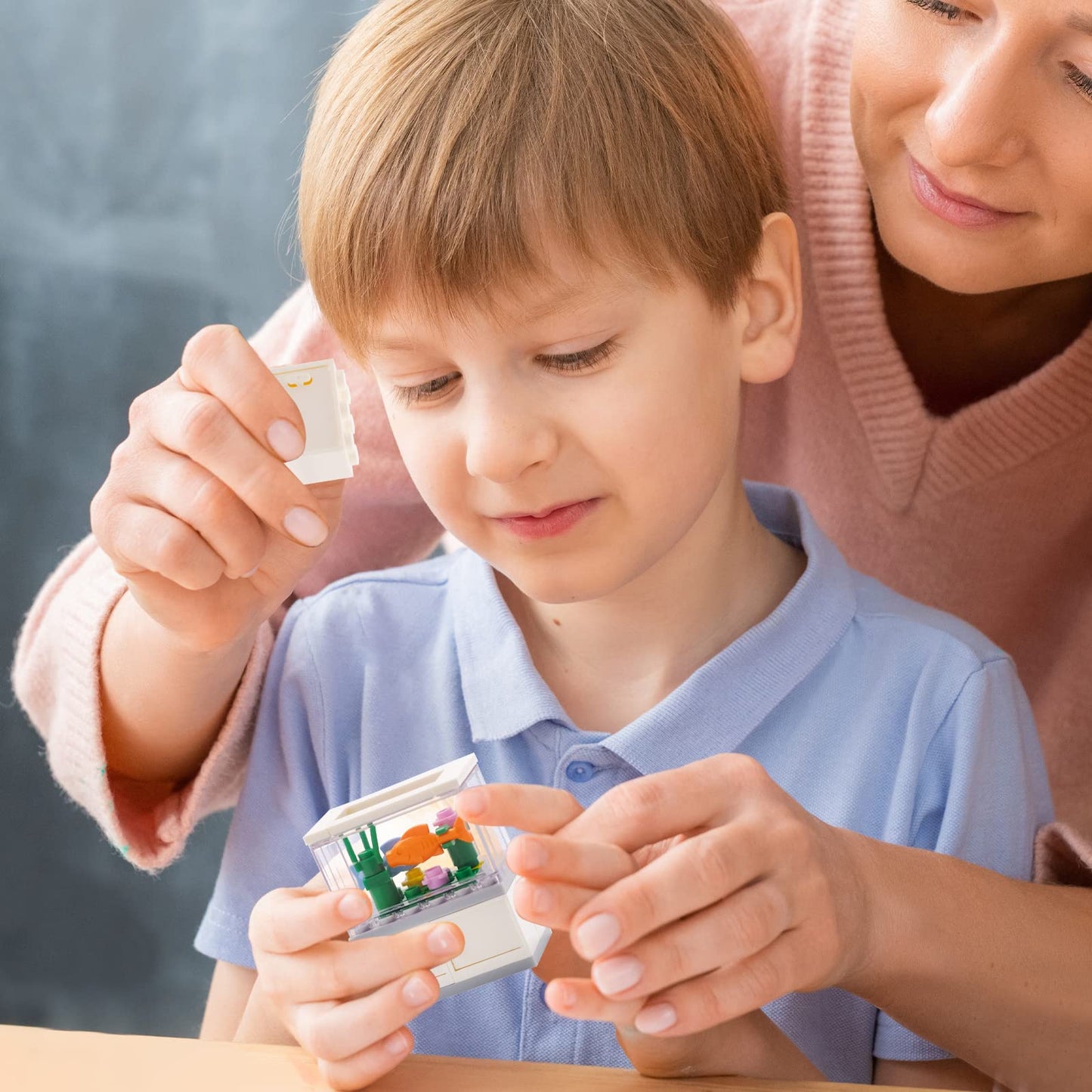Fish Tank Building Kit, Junior Ideas Building Sets For Child, Toy Fish Tank Building Blocks Model, Creatvie Moc For Boys & Girls