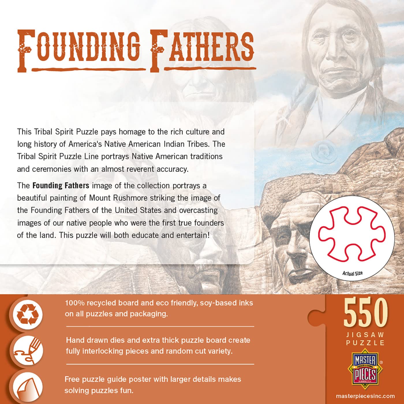 Masterpieces 550 Piece Jigsaw Puzzle For Adults, Family, Or Youth- Founding Fathers - 18'X24'