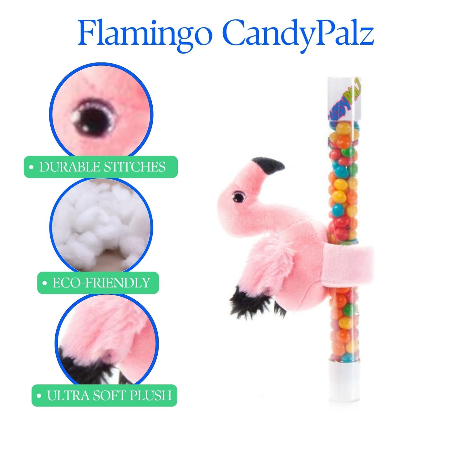 The Petting Zoo Pink Flamingo Plush Stuffed Animal Slap Bracelet - Medium, Polyester, Perfect Gift for Kids