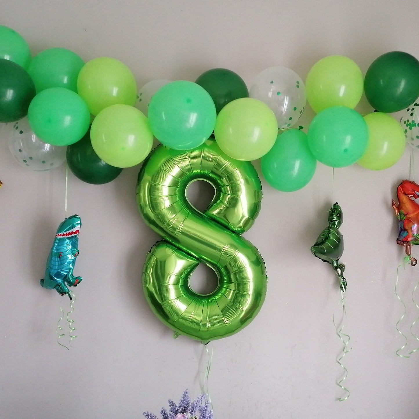 Paticool 40 Inch Green Number Balloon 3, Large Number Foil Balloons Mylar For Girl Boy Birthday Party Celebration Decorations Su
