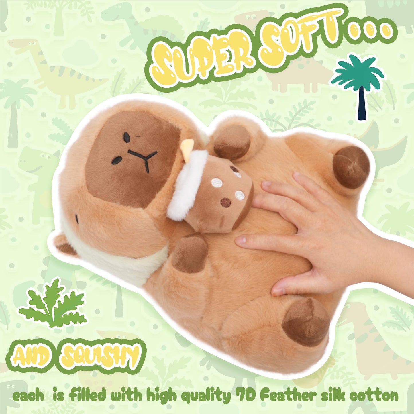 Chdblock Dinosaur Capybara Plush, Cute Capybara Plush, Dinosaur Removable Capybara Stuffed Animal Capybara Plushie Toys Gifts Fo