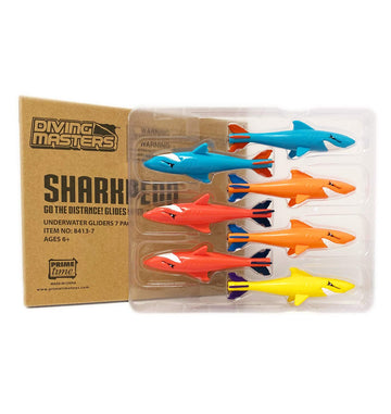 Prime Time Toys Sharkpedo Diving Masters 7-Pack Pool Toy - PVC, 4.75"x1.25"x1.5", Colors May Vary, Model 8413-7