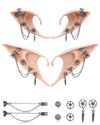 3Pcs Elf Ears With Piercings Earrings Halloween Fairy Ears Soft Pointed Elf Ears With Chains For Renaissance, Fairy, Elf, Vampir