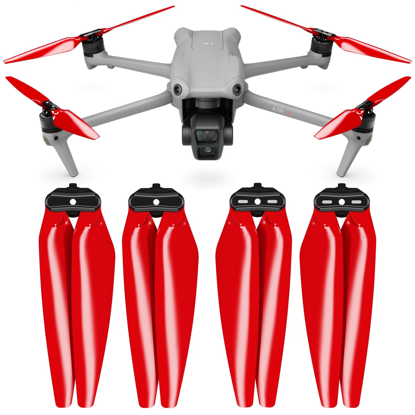 Master Airscrew Stealth Propellers for DJI Air 3 - Red, 4 pcs
