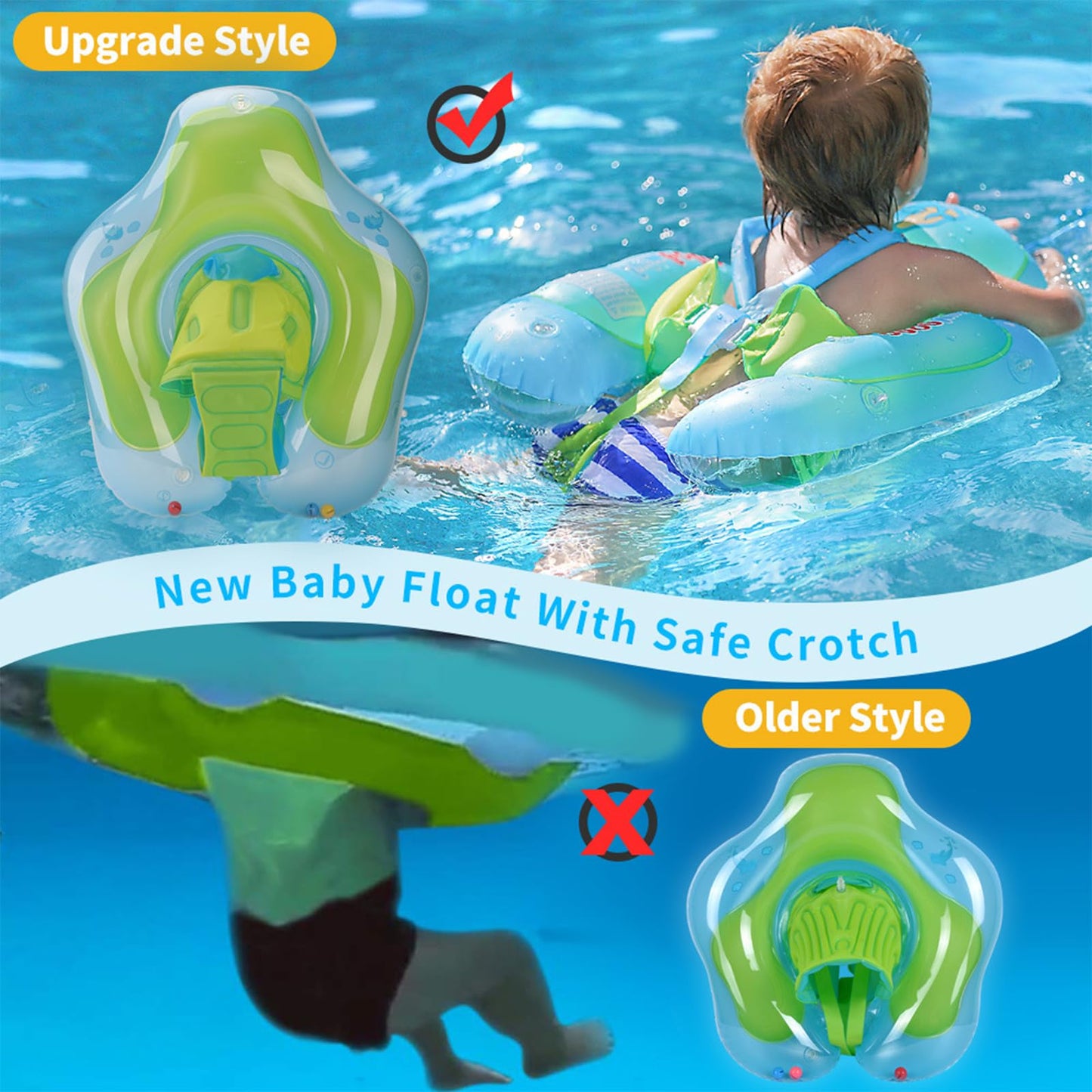 Baby Pool Float With Canopy Infant Pool Float For Swim Baby Float With Upf50+ Sun Protection Canopy Baby Swimming Floaties For 3