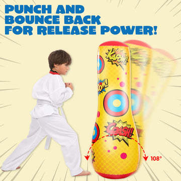 JOYIN 2 Pack Inflatable Bopper Punching Bag, 47 Kids Bounce-Back Action, Multicolor Inflatable Toy for Active Play