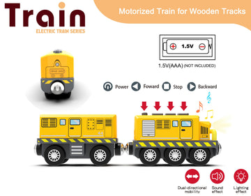 Battery Trains For Wooden Tracks, Motorized Locomotive Train For Kids Electric Train Accessories, Toy Train Set With Magnetic Trains Compatible With Thomas, Brio, Chuggington, Melissa & Doug