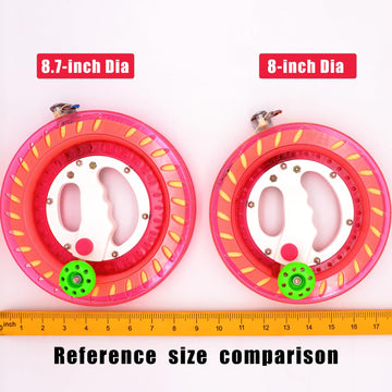 Tianyuefly Kite Reel And String Spool, 8.7Inches Dia With 1200Ft Line, Winder With Lock And Connector For Kids & Adults (Red)