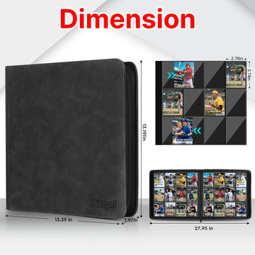 Pok?pal Trading Card Binder 12 Pocket Card Collection Binder for 720 Cards enhanced Card Book Double Sided Pocket Collector Album Card Holder Folder for TCG PM MTG OPCG YGO Sports Cards (Black)