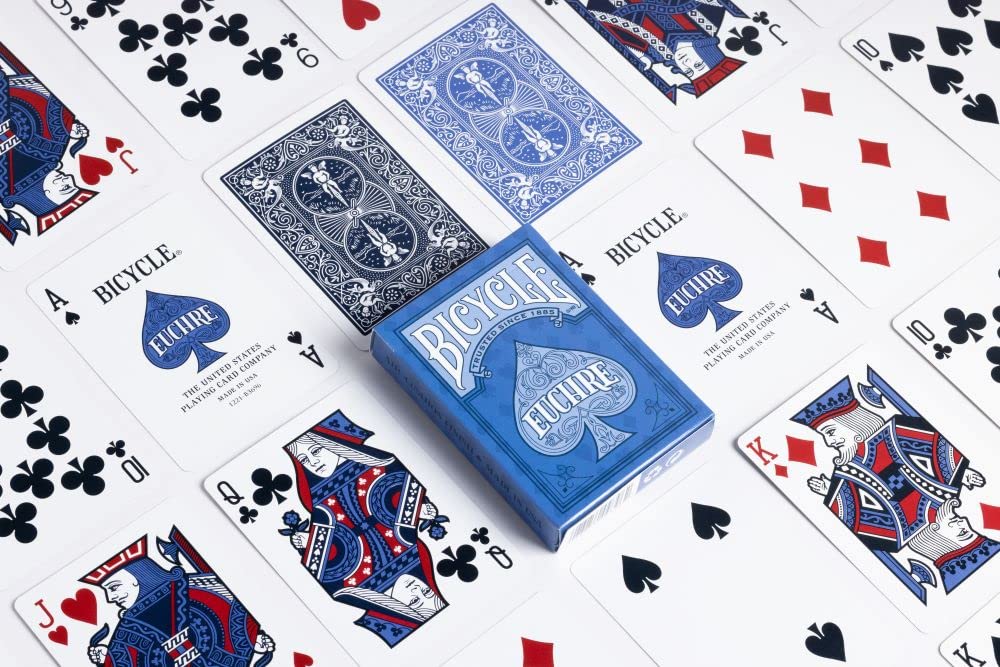 Bicycle Euchre Playing Card Deck - 9 Through Ace - Double Deck, Blue