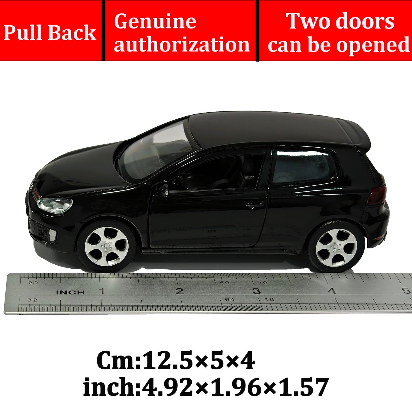 ERBADIHAGO Model Car Volkswagen Golf GTI Toy Car 1/36 Model Cars Metal Collect Car with Pull Back Toy Cars for Boys Children(Bla