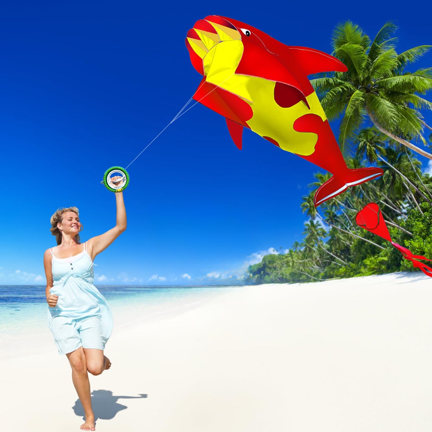 HENGDA KITE 3D Whales Kite,with 700 Feet Kite Reel String,for Kids and Adults,Easy to Fly,The Pictures are Beautiful in high Def