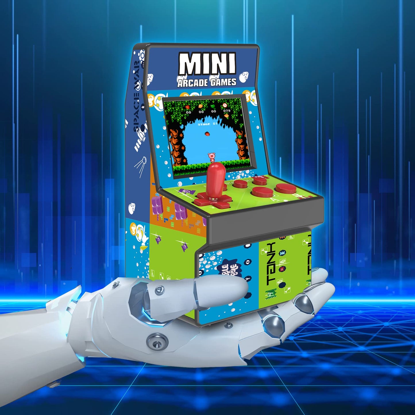 E-Mods Gaming Mini Arcade Games 2.8'' Large Screen Preloaded 200 Classic Mini Handheld Arcade Game Machine For Kids,Aa Battery