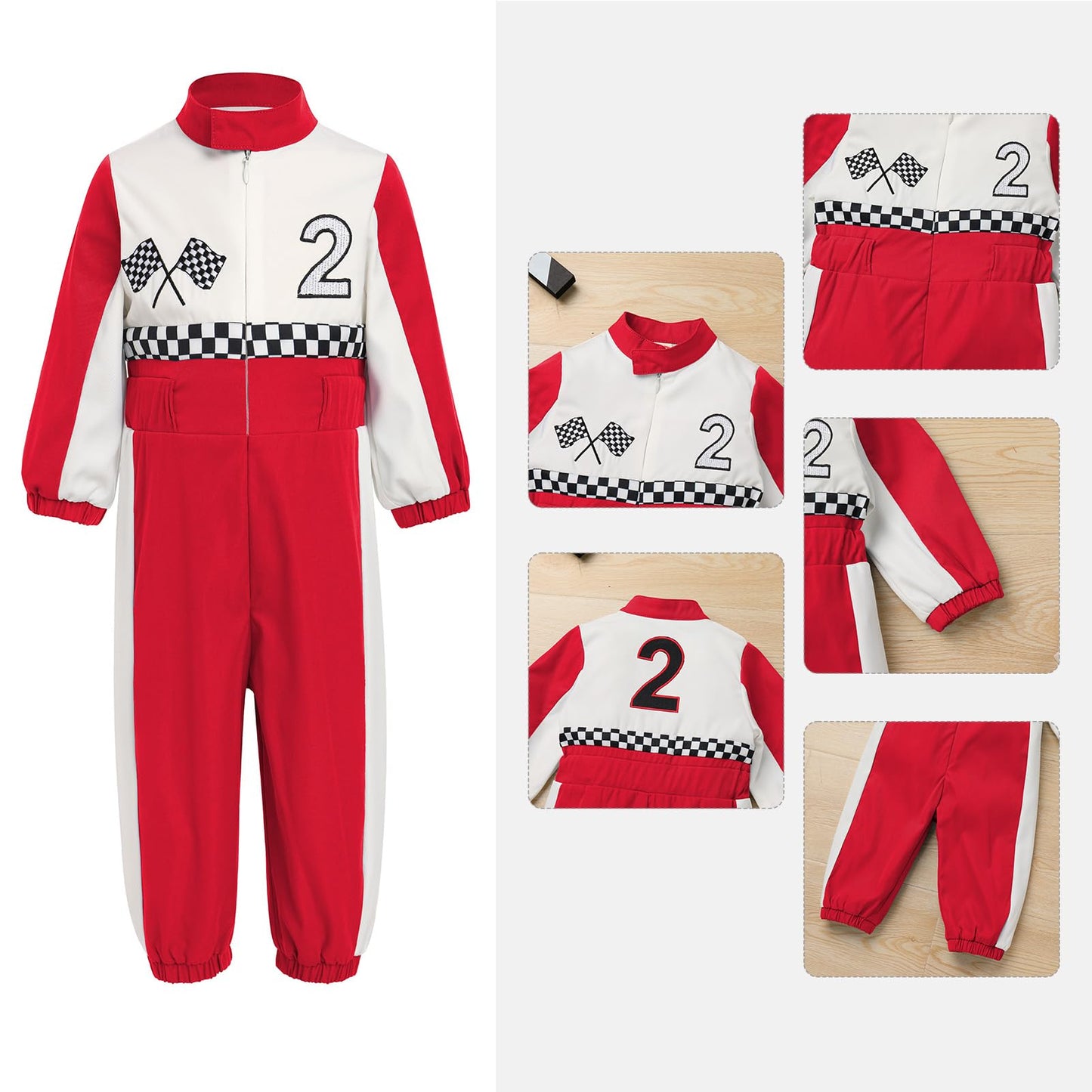 Imekis Second Birthday Outfit Boy: Race Car 2Nd Birthday Outfit Girl Two Year Old Cake Smash Outfits Toddler Baby Fall Winter Long Sleeve Jumpsuit Construction Party Photoshoot Red 2 18-24 Months