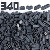 Wsryltch Classic Masonry Profile Bricks Pieces: 340 Pcs Wall Accessories Building Block Parts Sets(Dark Gray)