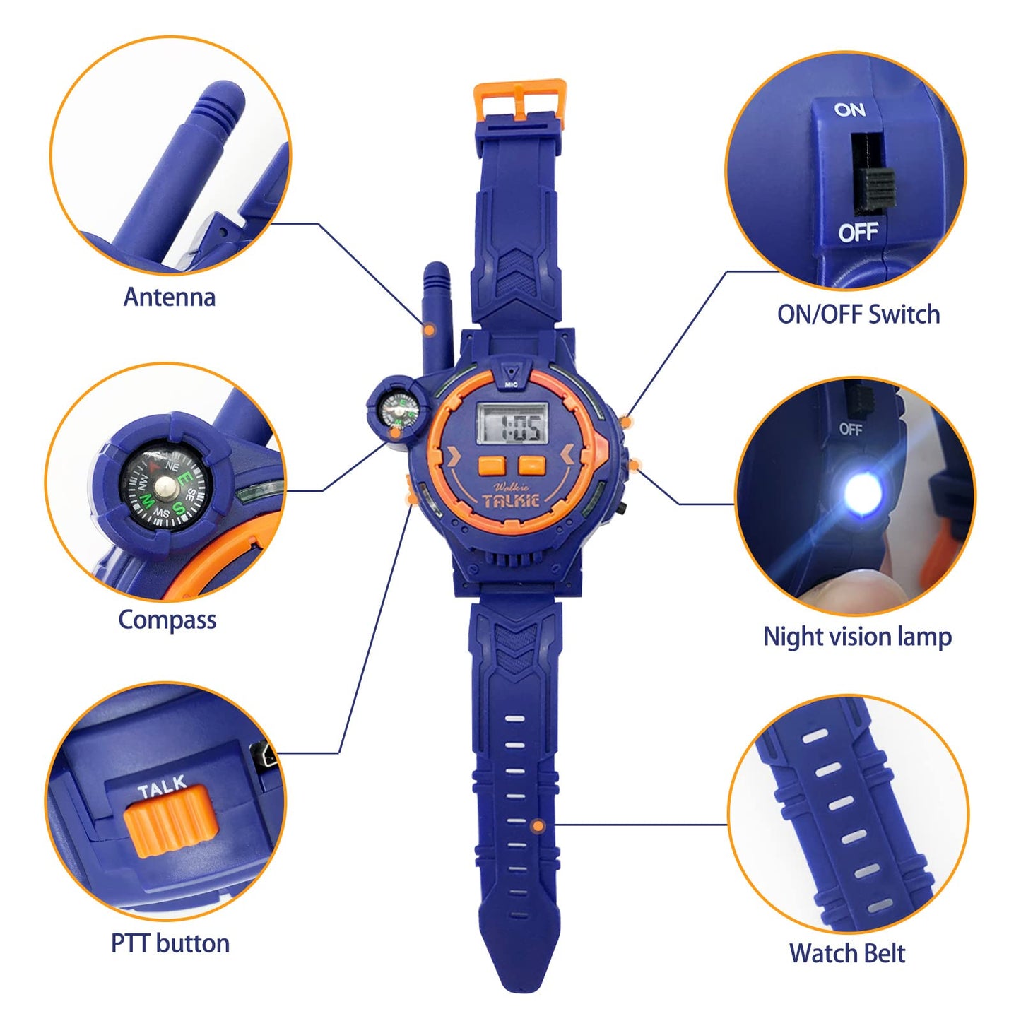 Gantan Rechargeable Walkie Talkie For Kids Two-Way Radio Walky Talky With Flashlight Children Outdoor Game Interphone Toy Game A