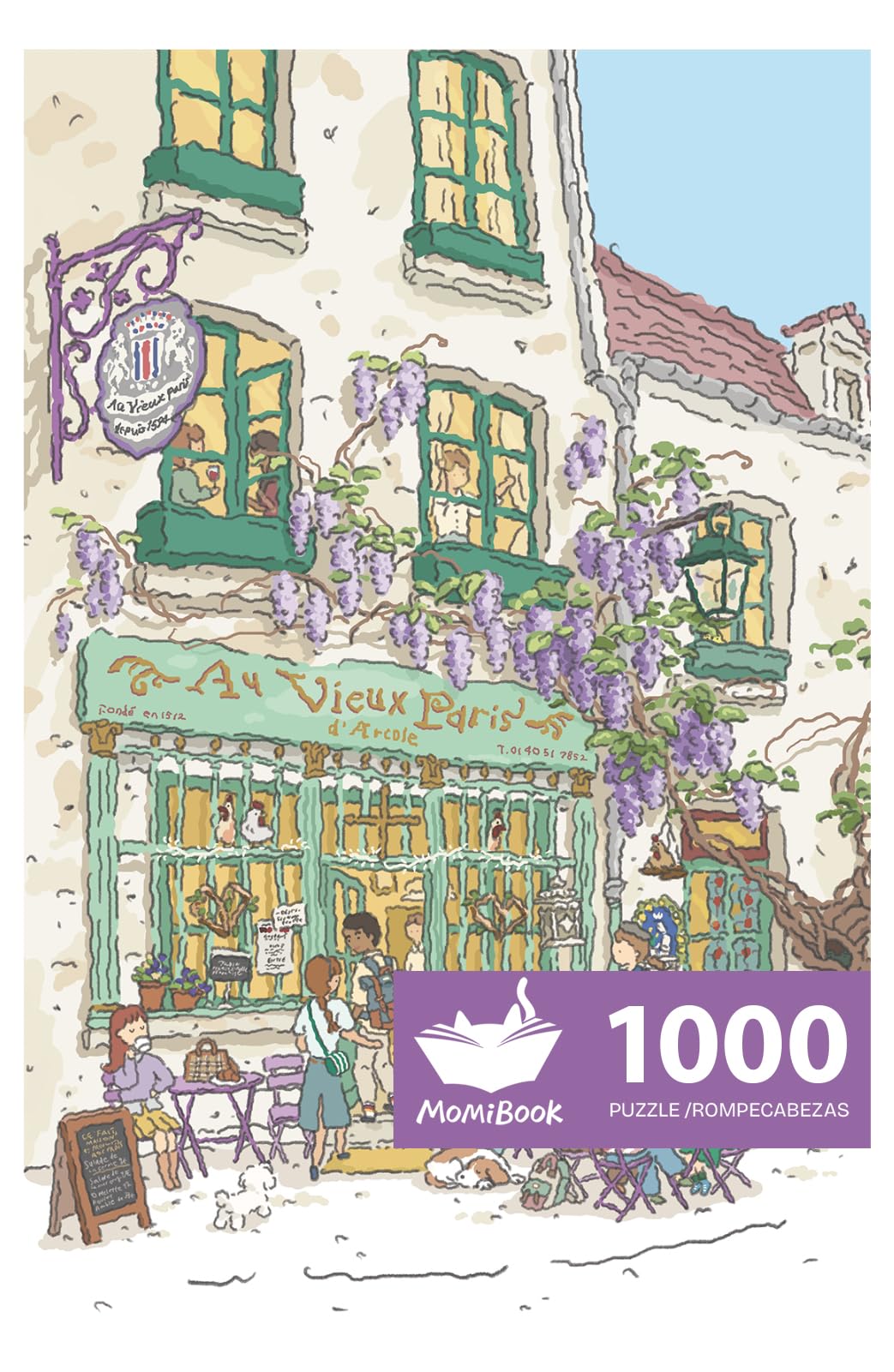 MOMIBOOK Puzzles for Adults 1000 Piece Jigsaw Puzzles of Holiday Morning, Painting Image Store Puzzle Difficult Challenging Hard