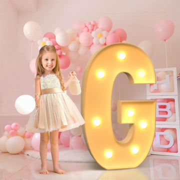 Imprsv 3Ft Marquee Light Up Letters G, Large Light Up Letters, Big Marquee Letters For Party Decorations Baby Shower Anniversary