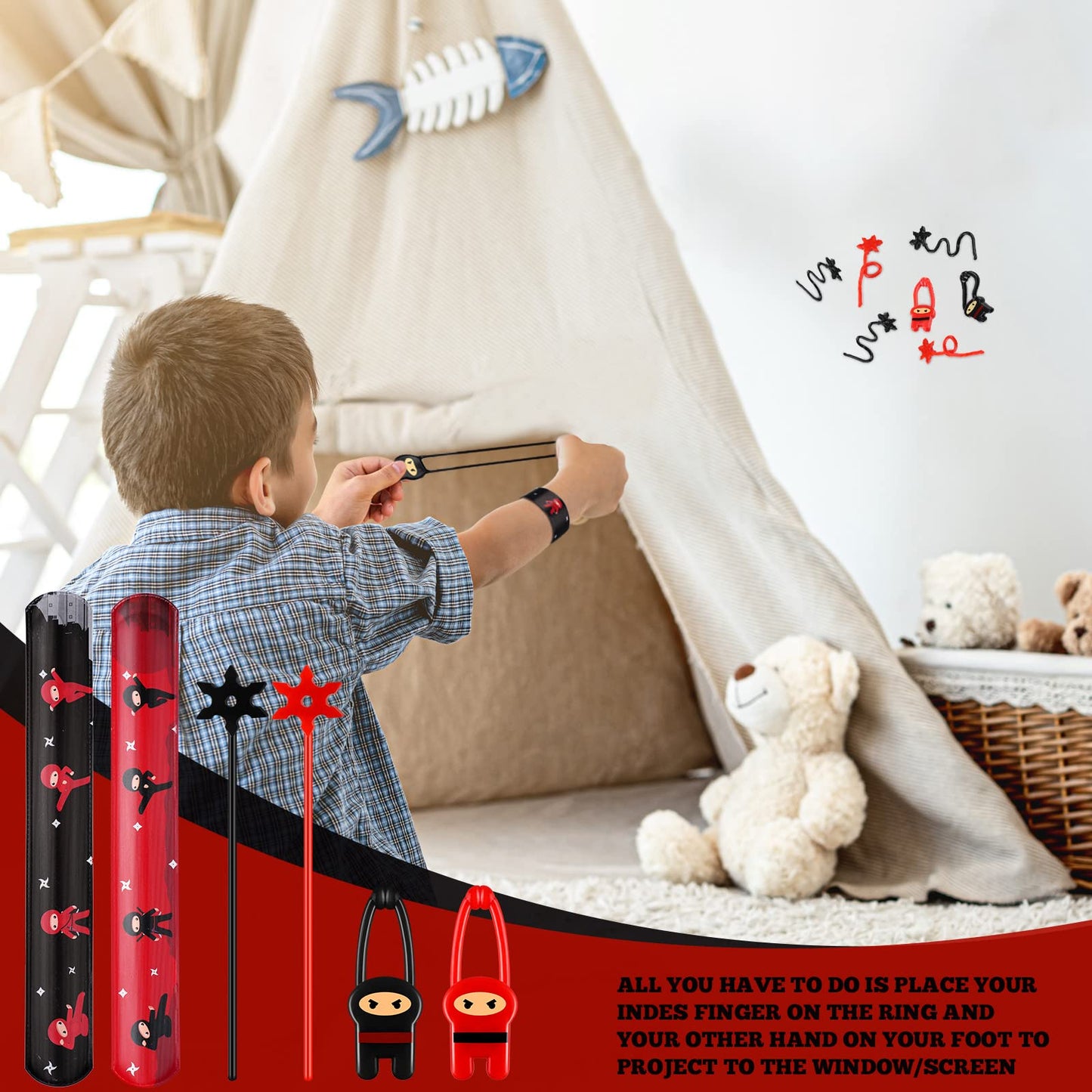 Jiuguva 72 Pcs Ninja Party Favors Toys Karate Birthday Party Supplies Include 24 Warrior Slap Bracelets 24 Stretchy Flying Ninja