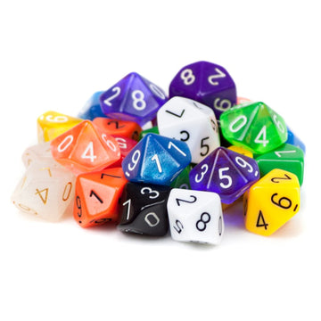 Wiz Dice Bulk Random Polyhedral Dice (D10-25 Pack) - Polyhedral Role Playing Dice in Unique Colors - DND Accessories for TTRPG D