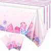 3 Pieces Ice Cream Party Tablecloth Ice Cream Table Cover Disposable Plastic Tablecloth Summer Table Covers for Baby Girls Showe