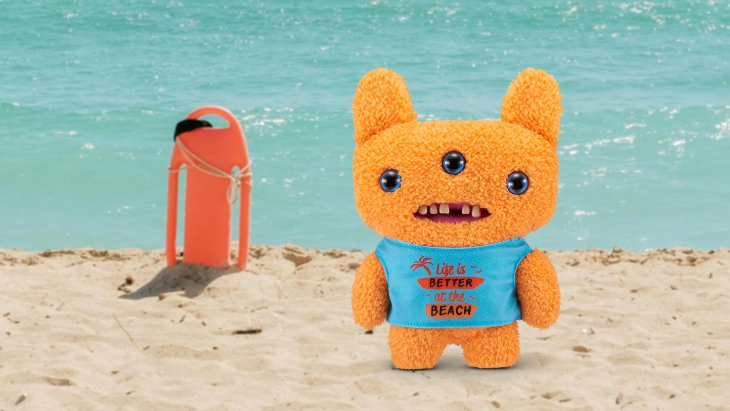 Fuggler Vacay Vibes By Zuru, Funny Ugly Monster, Plush, Collectible, Toy (Reek-O - Orange)