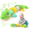Awotoy Baby Toys 0-6-12 Months, Musical Stuffed Animal Activity Soft Toys With Multi-Sensory Crinkle,Rattles And Textures,Infant Tummy Time Toys For Newborn Boys Girls,Dinosaur,Green
