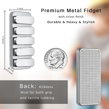 Fidget Toys Adults Metal Fidget Slider Edc Magnetic Haptic Fidget Clicker With 3 Noise Levels, Loud-Quieter-Quiet Fidget Toy For