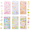 Patpat 6 Sheet Cartoon Phone Sticker 3D Colored Clear Resin Puffy Cute Stickers Ornament Diy Journaling Stickers Decorative Clea