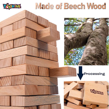 Toyshine Wooden 54 Wooden Building Block, Party Game, Tumbling Tower Game For Kids And Adults