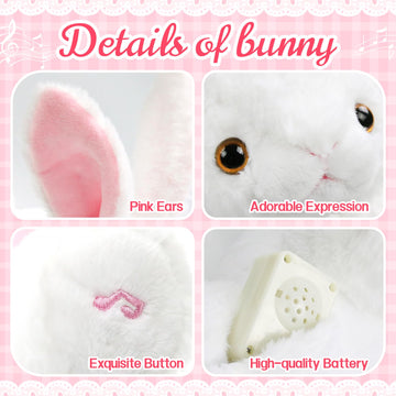 SpecialYou Light up Music Plush Bunny Rabbit Stuffed Animal Rabbit Plushie Toy Glow in The Dark Bedtime Companion Easter Bunny G