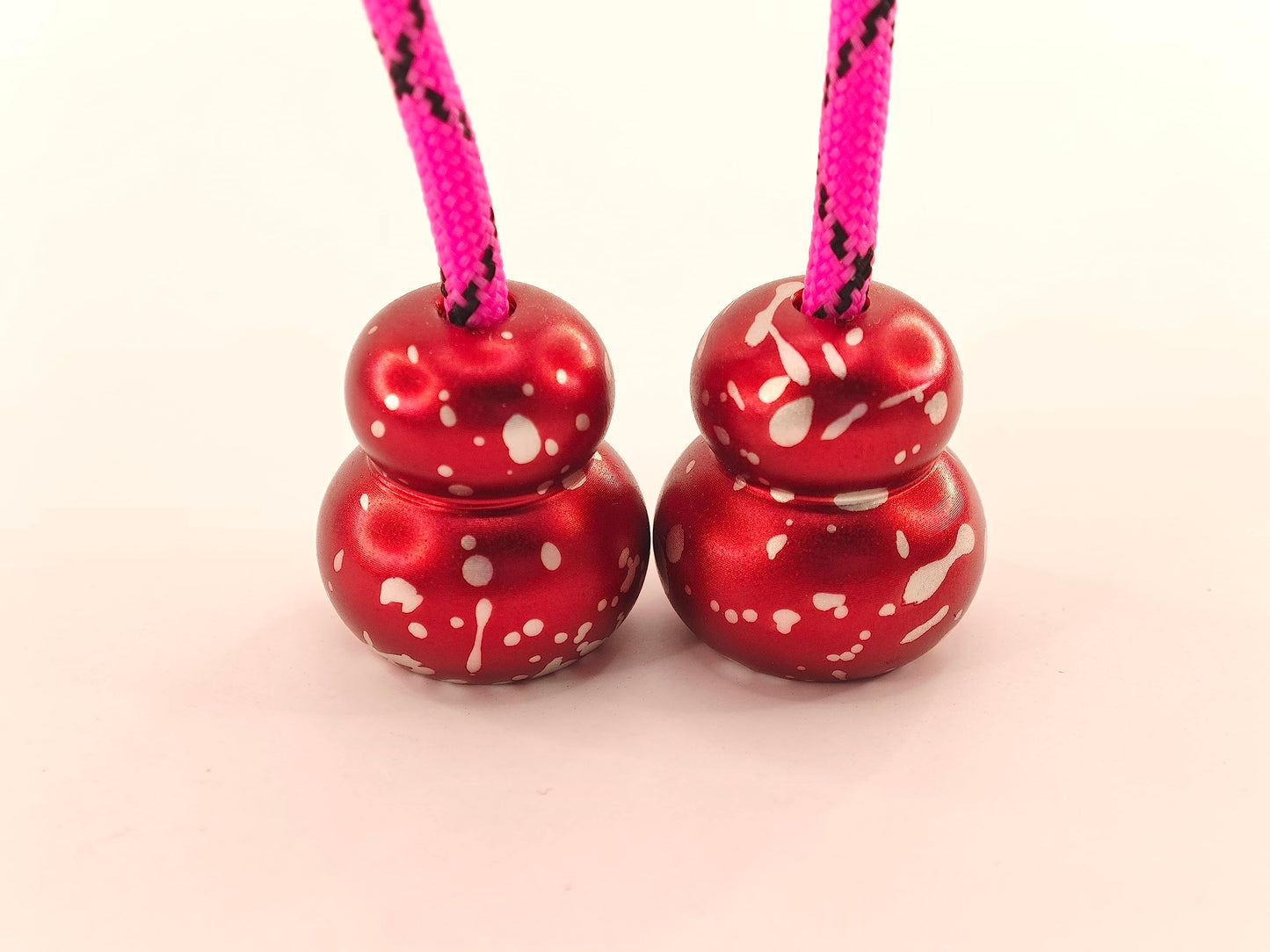 L-Shizuku Begleri Fidget Beads - Worry Fidget Beads Spin & Bump - Made Of Aluminum Alloy - For Men Women Youngs Skill Players Creates A Bit Of Magic For You (Cala-Red&White)