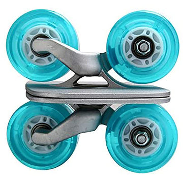 JINCAO Drift Plate Skates - Blue Portable Roller Skates with Aluminum Anti-Slip Board, PU Wheels, ABEC-7 Bearings, Small Size