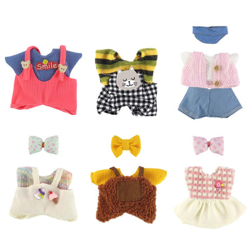 6 Packs 17cm Clothes Set - 6 Sets Doll Clothes for 17cm Dolls enhanced Stylish Outfit with Accessories for Play & Display(No Doll)