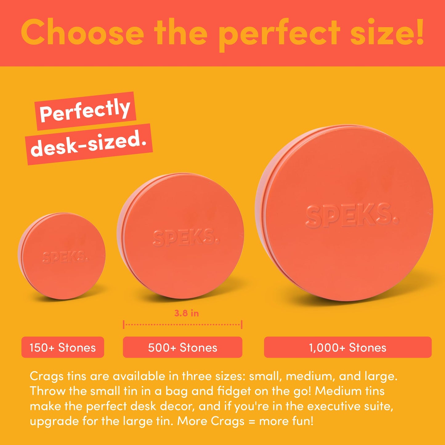Speks Crags Ferrite Putty, 500+ Ferrite Stones In A Tin, Fidget Toy For Adults & Teens 14+, Desk Toy For Office, Christmas Gift, Holiday Stocking Stuffer, Stress Relief Present | Matte Coral, Medium