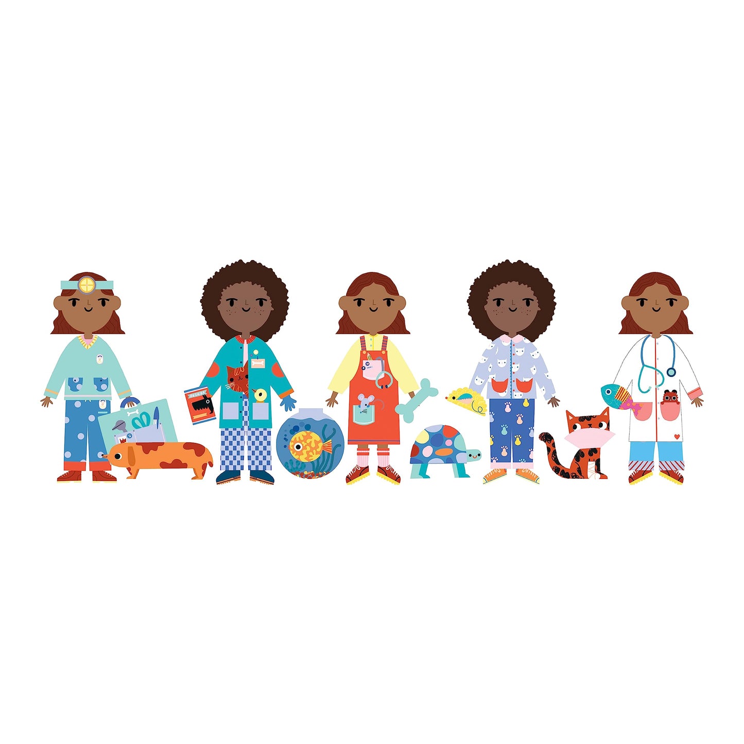 Mudpuppy I Can Be... A Veterinarian! Magnetic Play Set from, Includes 2 Brightly Illustrated Background Scenes and 45+ Mix and M