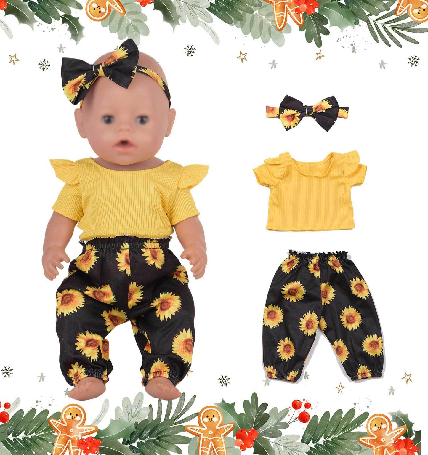 Sweet Dolly Doll Clothes New Born Baby Doll Clothes, Plaid, Jumpsuit, Tutu Skirt Doll Accessories For 15 Inch 16 Inch 18 Inch Ba