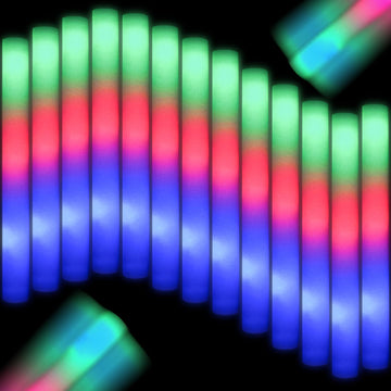 Honlyne100 Pcs Foam Glow Sticks, Bulk Glow Sticks With 3 Modes Colorful Flashing, Led Light Sticks, Glow In Dark Party Supplies