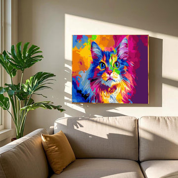 Komking Paint by Number with Frame, Paint by Numbers Cat Craft Kit for Adults with Frame, Animal Paint by Number Kits on Canvas