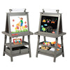 Kinder King 3 In 1 Kids Art Easel W/Storage, Double-Sided Magnetic Whiteboard & Chalkboard, Dry-Erase Board W/Paper Roller, Todd