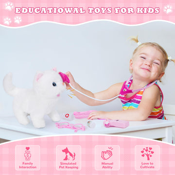 Doctor Kit for Girls -Vet Play Sets for Kids, Pretend Play Doctor Set with Pet Cage and Kitten Toy, Doctor Play Gift for Kids To