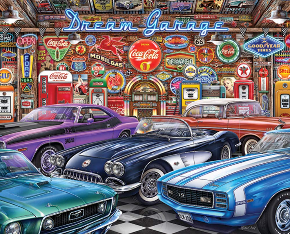 Springbok - Dream Garage - 1000 Piece Jigsaw Puzzle With Classic Muscle Cars