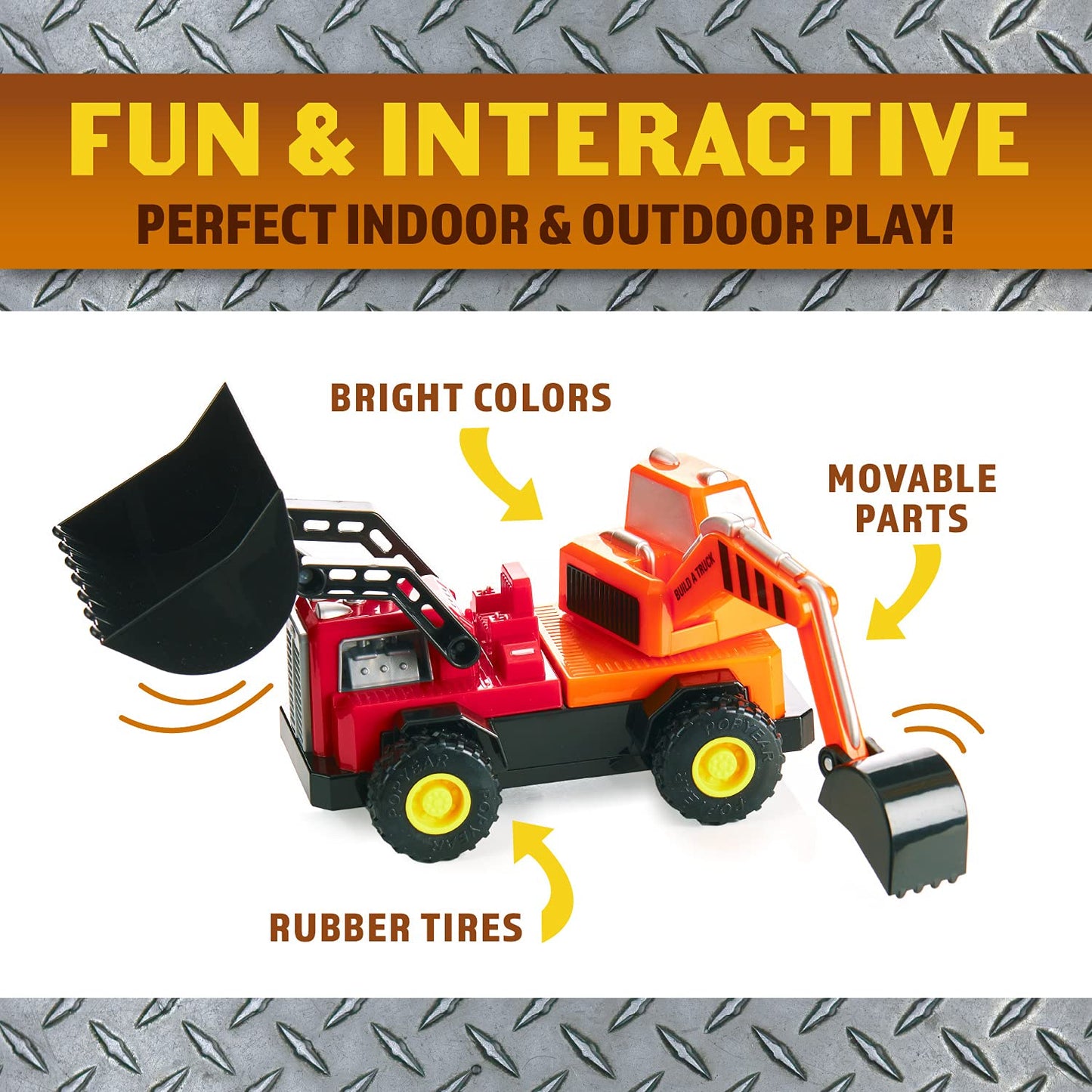 POPULAR PLAYTHINGS Magnetic Build-A-Truck Toy Set, 5 Pieces, Plastic, Multi-Color, Model PPT60401JP