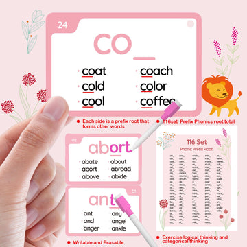 Wjpc 232 Set Phonics Suffix Prefix Words Flash Cards,Sigh Words Flash Cards, Phonics Flash Cards For 7,8,9,10,11,12 Years 2Nd, 3Rd, 4Th, 5Th Grade Boys&Girls&Kids Learning Writing Reading