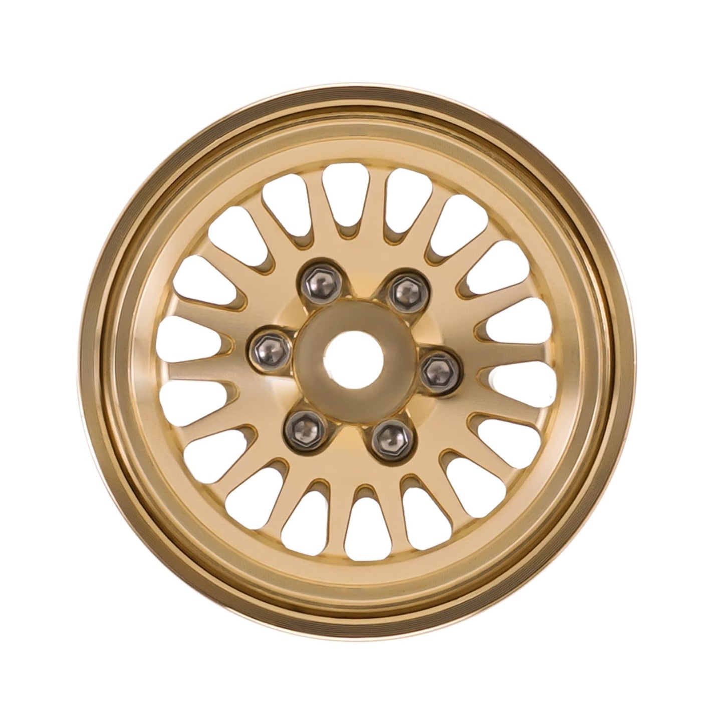 INJORA 1.0 Plus Brass Beadlock Wheel Rim for 1/24 1/18 RC Crawler TRX4M Ascent18 SCX24 FCX24 Upgrade(Brass)