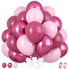 Paready Hot Pink Balloons, 30Pcs Metallic Hot Pink Party Balloons 12 Inch Chrome Red And Pastel Pink Latex Balloons Macaron Ligh