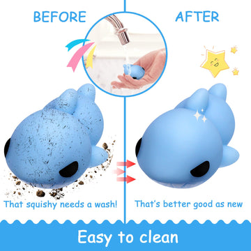 POKONBOY Squishies Mochi Toys - 30 Pcs Mini Kawaii Sea Animals, Small, TPR, Colorful Stress Relief Toys for Kids