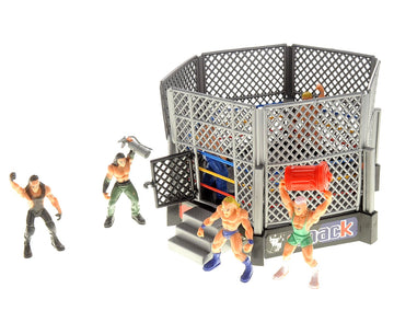 Powertrc 32 Pcs Wrestling Toys For Kids, Wrestler Play Set With 2 Wrestle Rings Style, 12 Super Wrestlers, Many Realistic Accessories, Toy Figures Cake Topper Birthday Party Decoration Play Set Gift