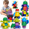 Mskoler Magnet Robot Toy For 3 4 5 6 7 Years Old Boys - Magnet Stacking Transform Toy For Kids With Storage Box, Gifts 3 4 5 Yea